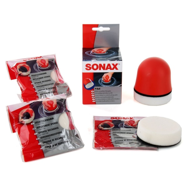 Set Sonax Bila Burete Polish Lustruit P-Ball 417341 + 3 X Sonax Burete De Schimb Pentru Bila De Polishare 417241